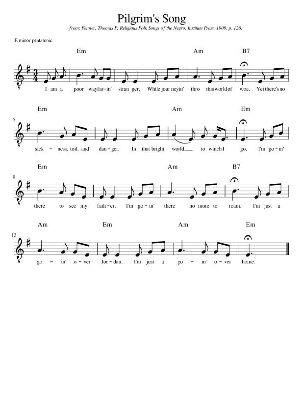 song_from_Religious-Folk-Songs-of-the-Negro_Pilgrim's_Song_E-minor_lead_sheet.png