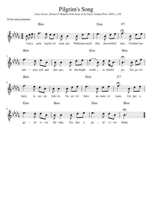 song_from_Religious-Folk-Songs-of-the-Negro_Pilgrim's_Song_B-flat-minor_lead_sheet.png