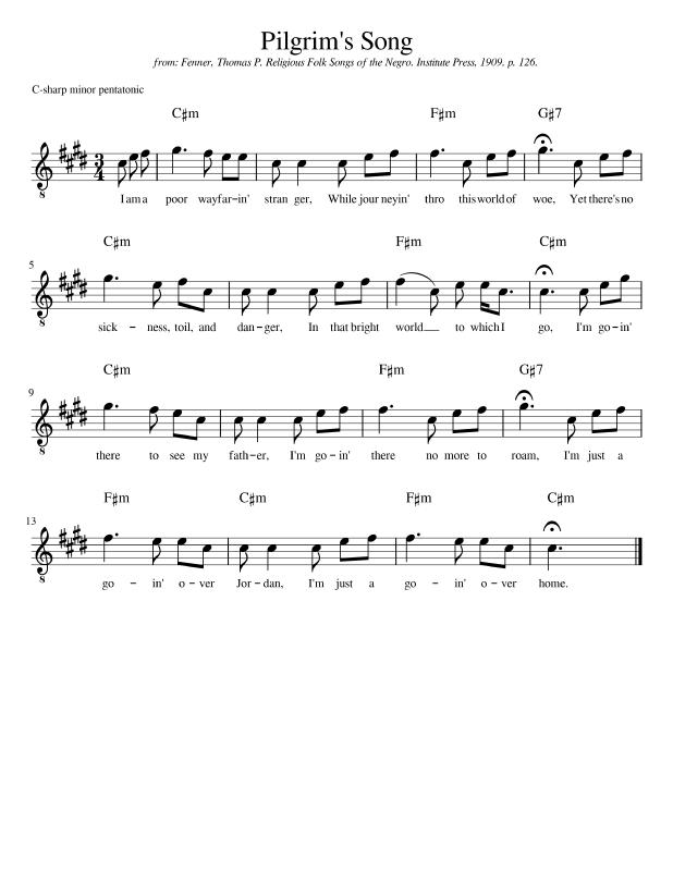 song_from_Religious-Folk-Songs-of-the-Negro_Pilgrim's_Song_C-sharp-minor_lead_sheet.png